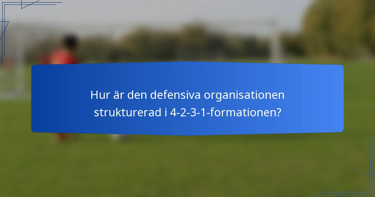 Hur är den defensiva organisationen strukturerad i 4-2-3-1-formationen?