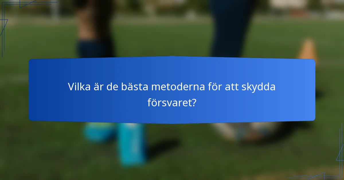 Vilka är de bästa metoderna för att skydda försvaret?